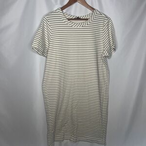 Buffalo David Bitton L Maxi Dress Striped Beige Green T-shirt‎ Dress Womens